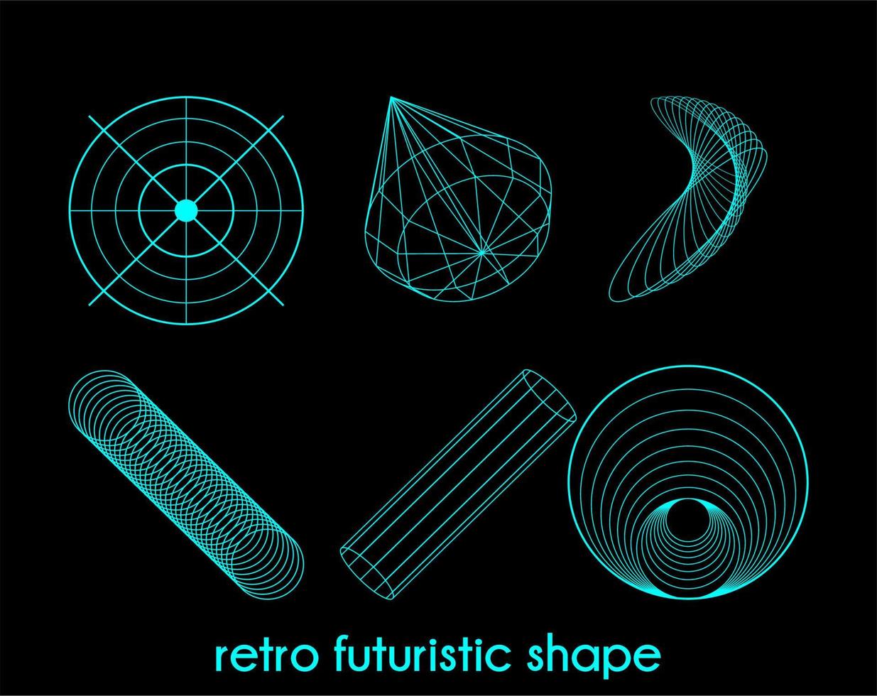 vector design simple retro futuristic shape