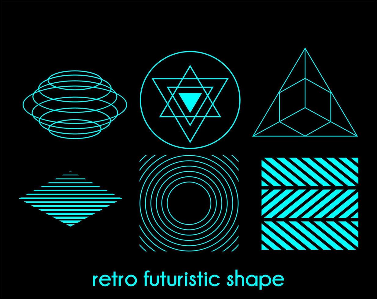 vector design simple retro futuristic shape