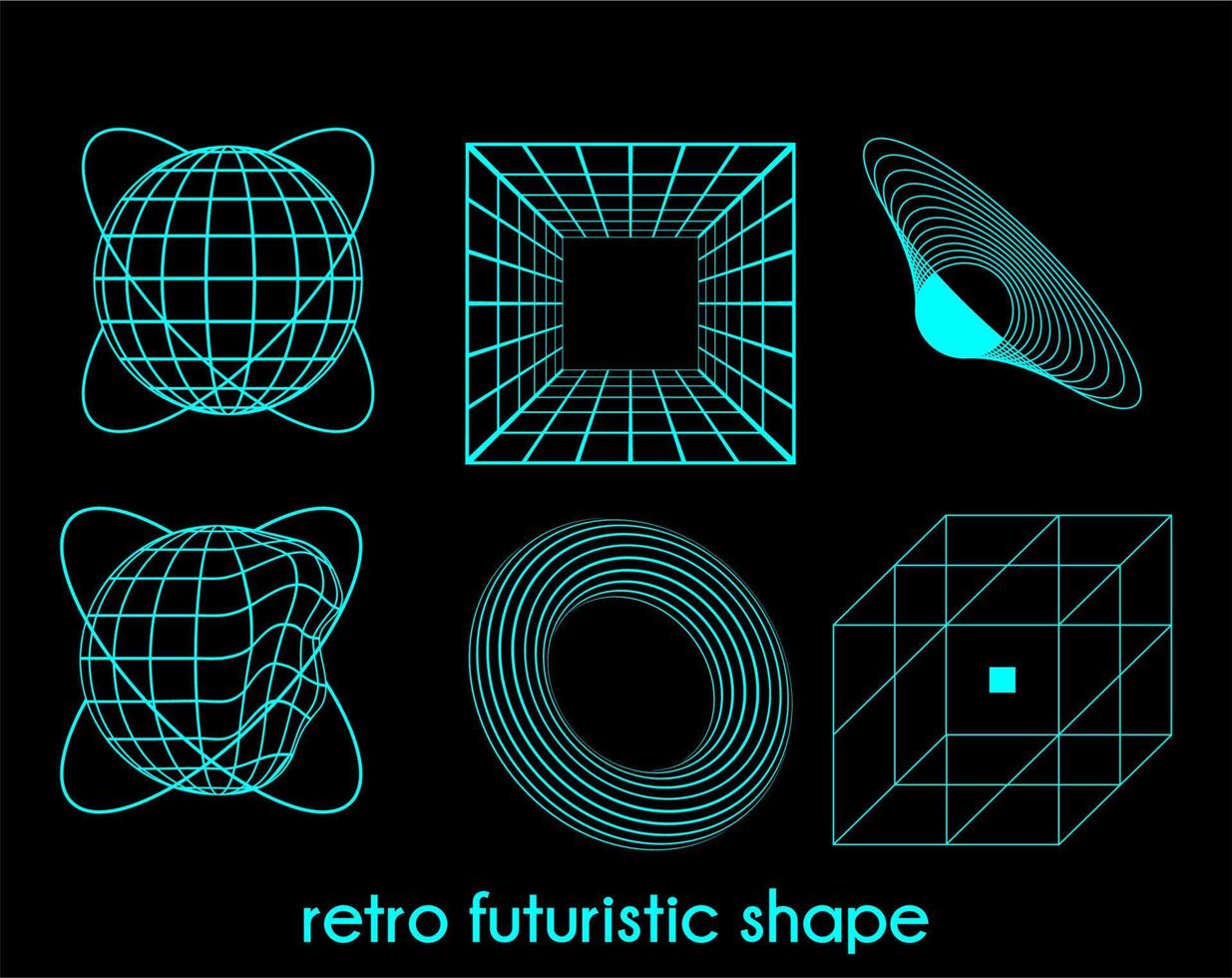 vector design simple retro futuristic shape