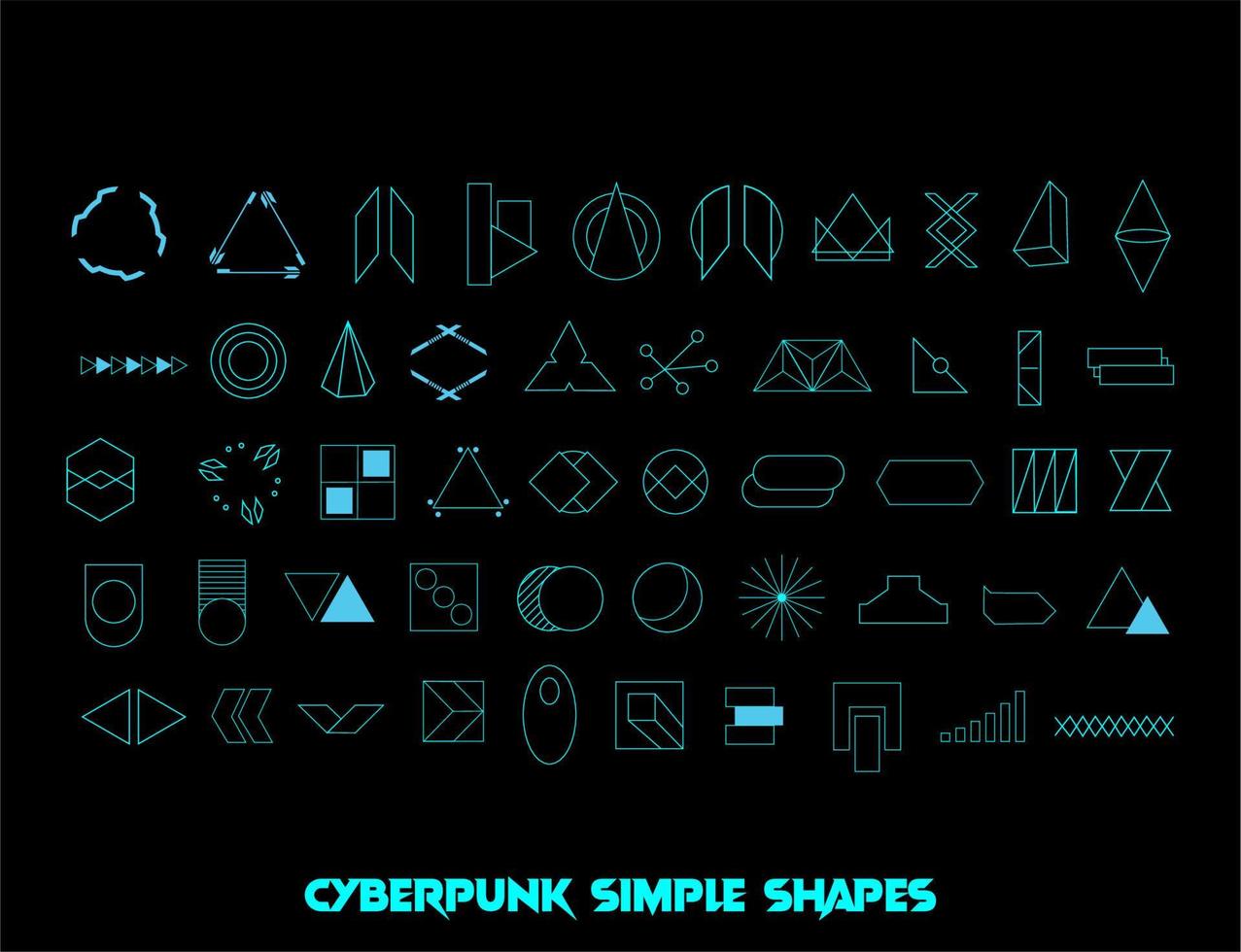 cyberpunk simple shapes vector design