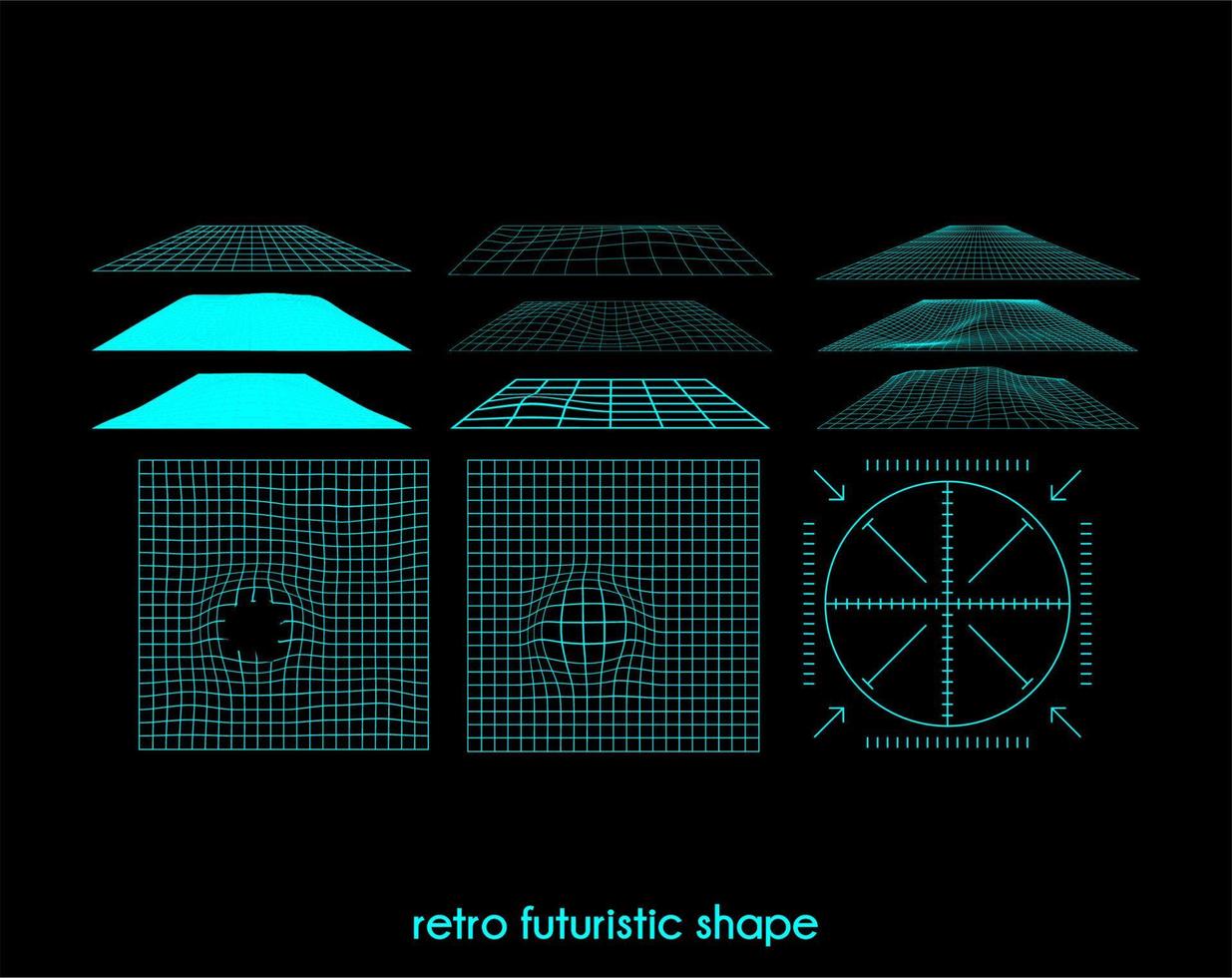 diseño vectorial simple forma futurista retro vector