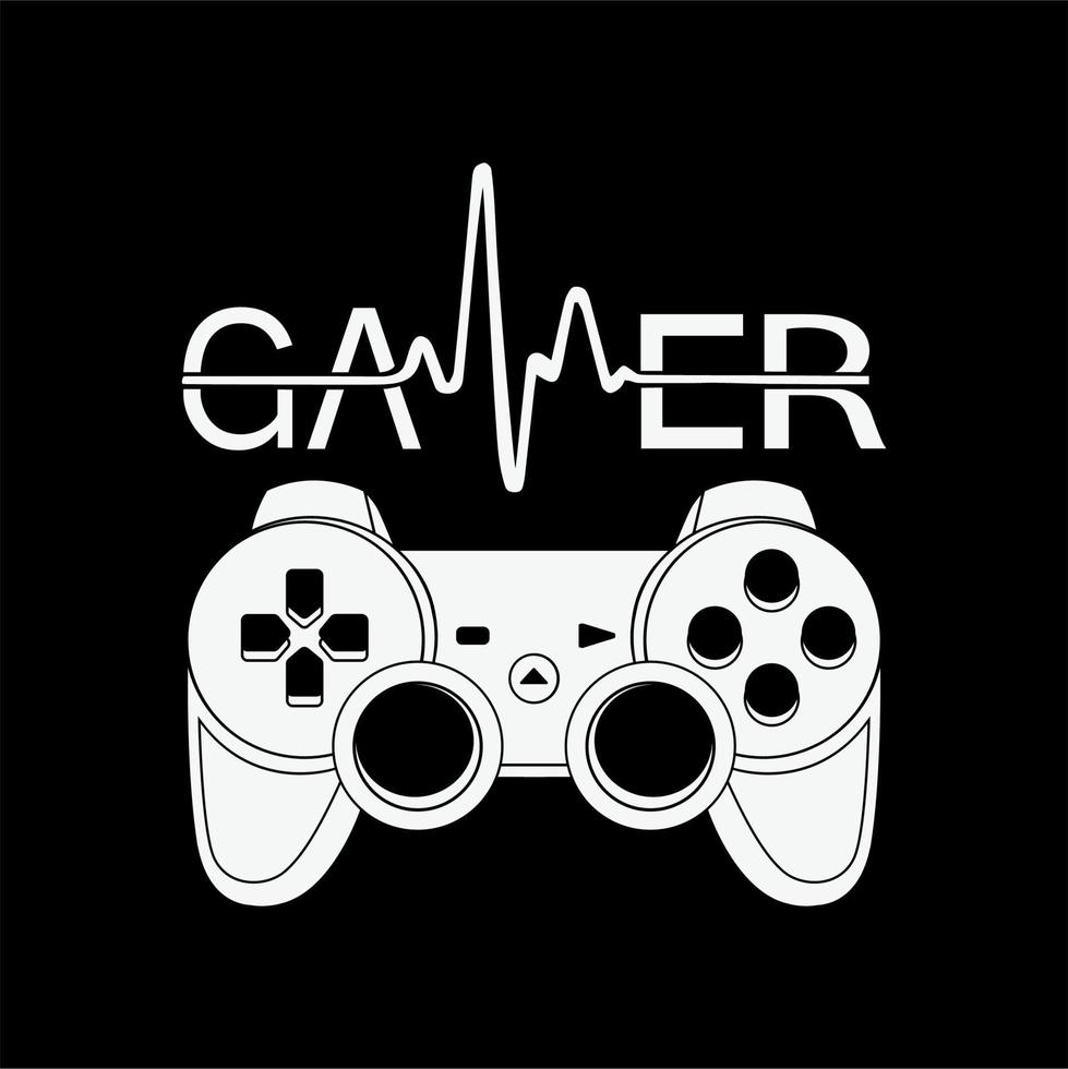 quote gamer and slogan illustration design vector