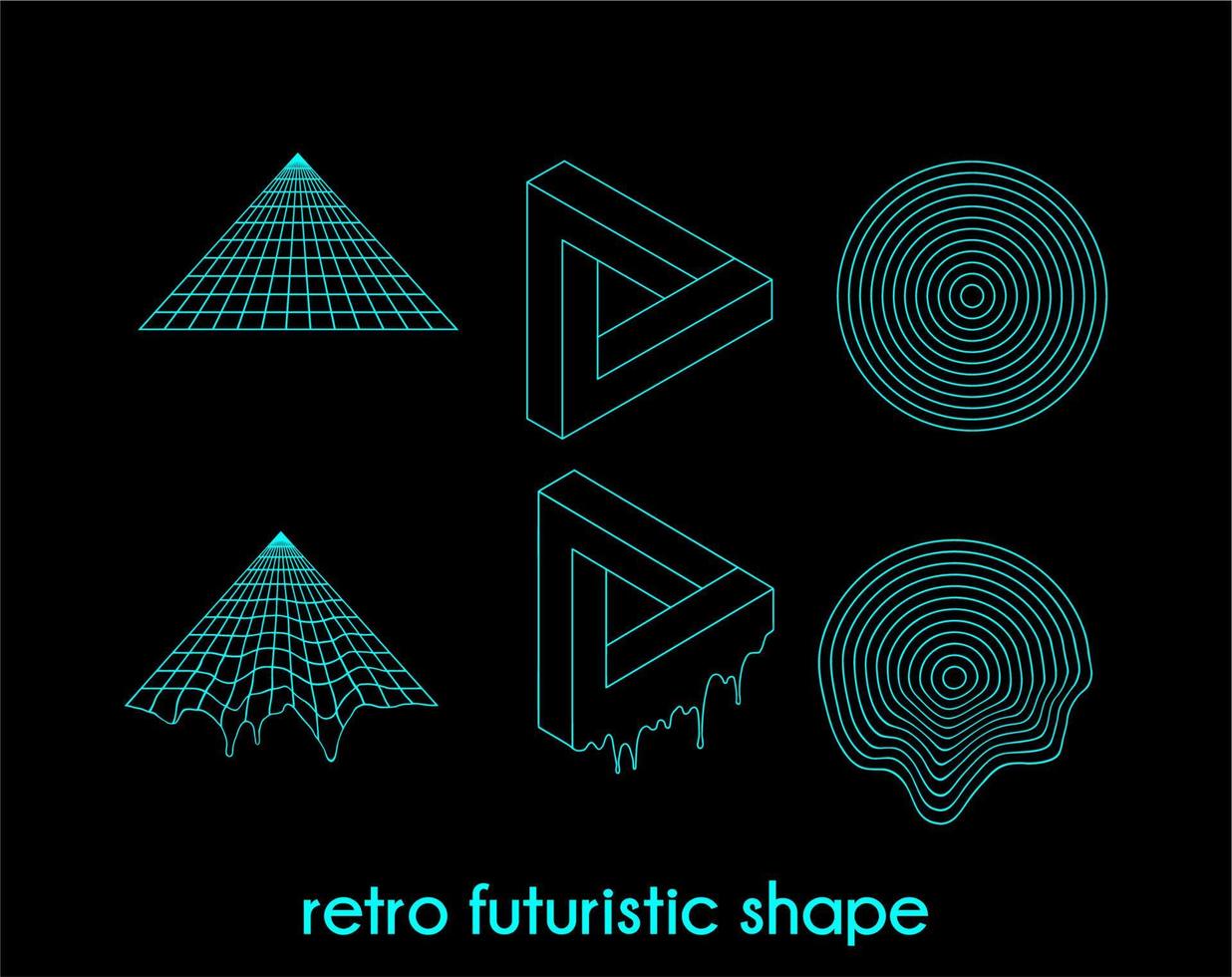 diseño vectorial simple forma futurista retro vector