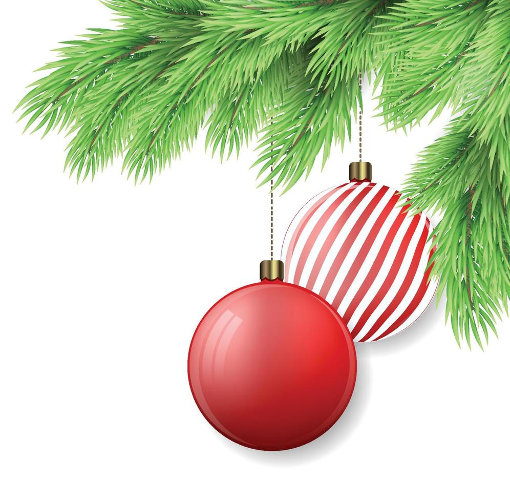 Christmas tree and decorations vector