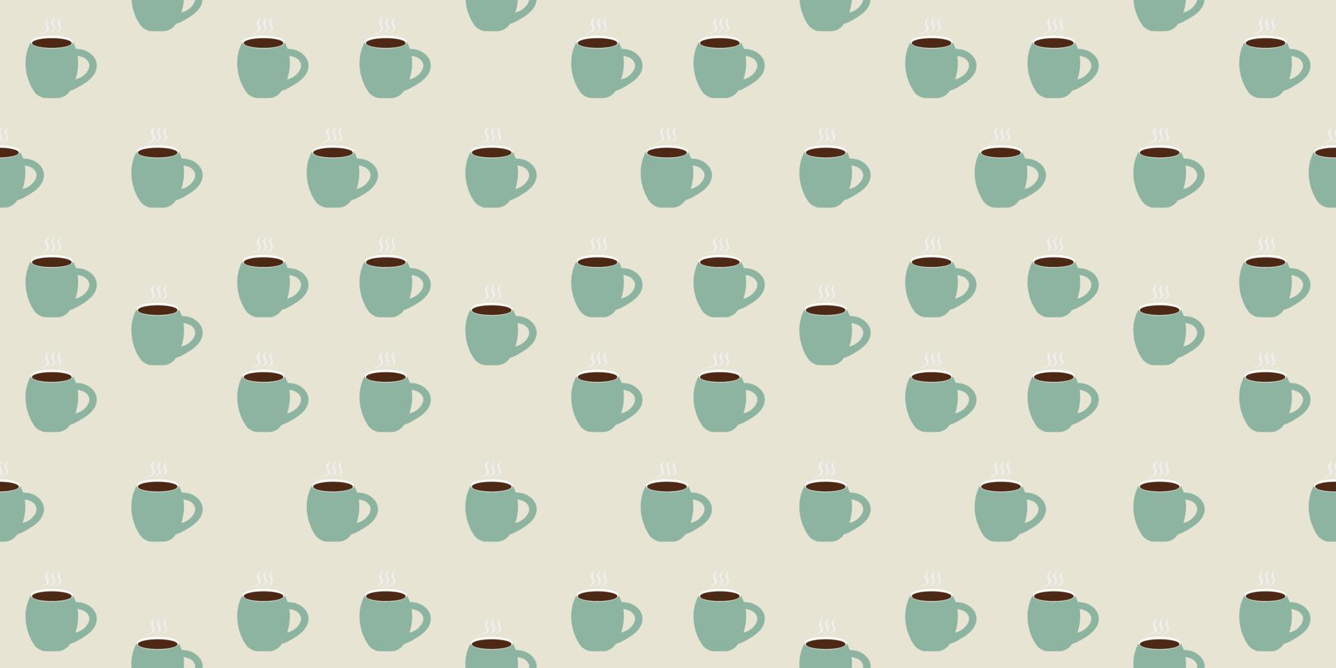 Taza de café redonda de patrones sin fisuras fondo beige vector