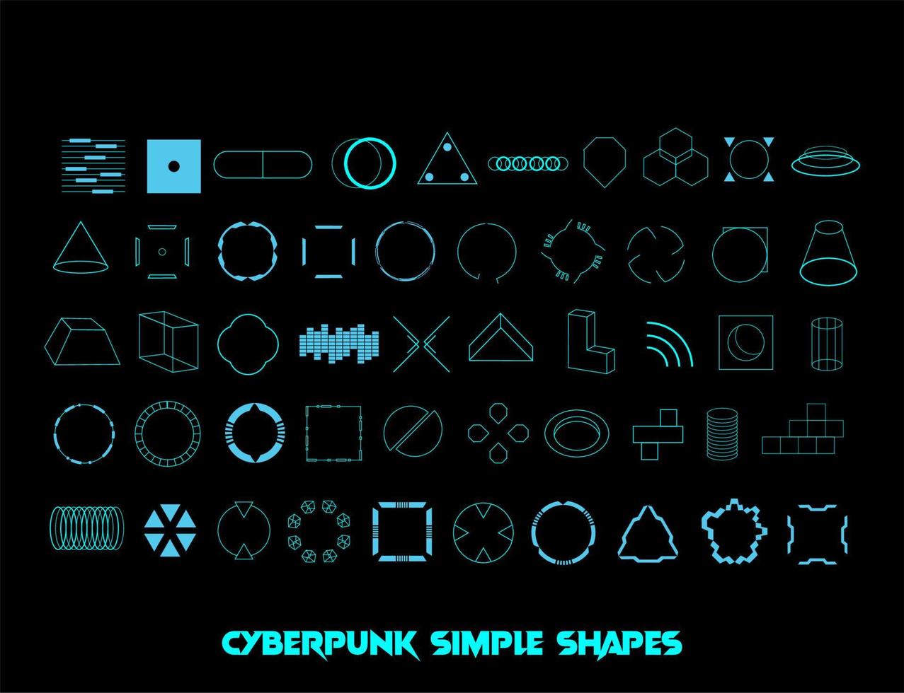 cyberpunk simple shapes vector design