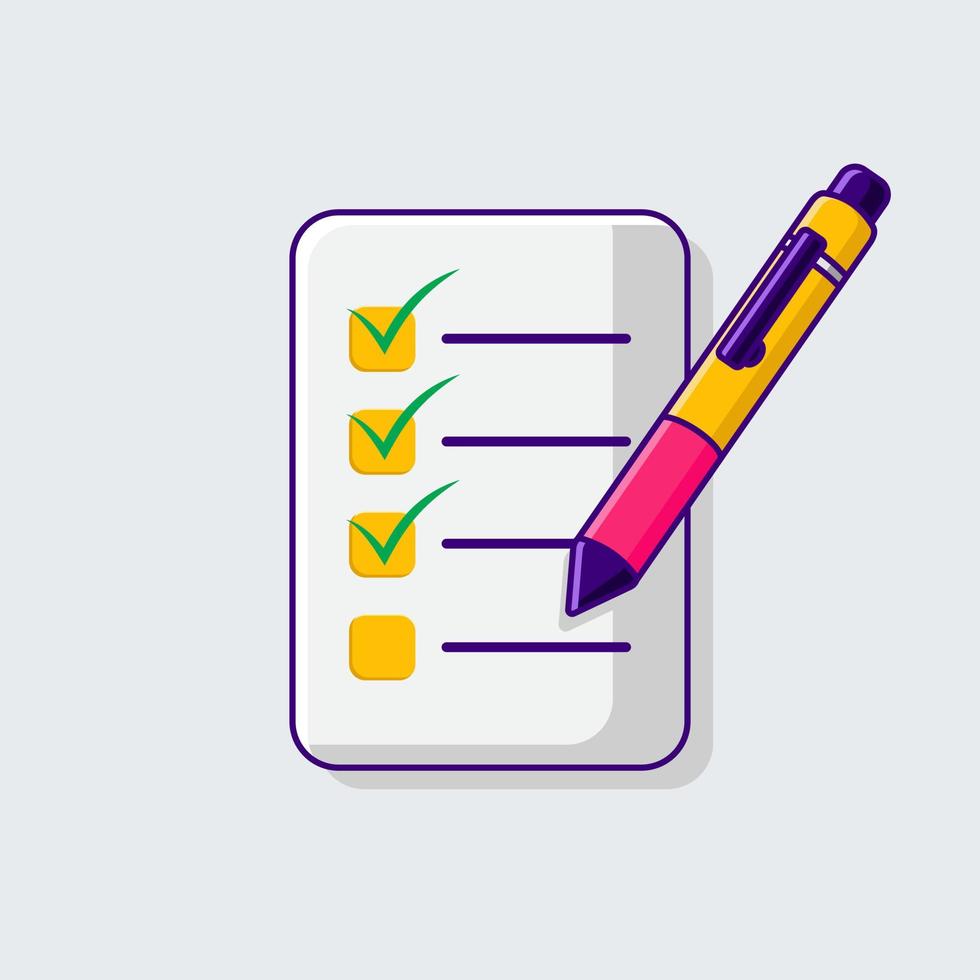 Notes and pen with modern flat design style vector