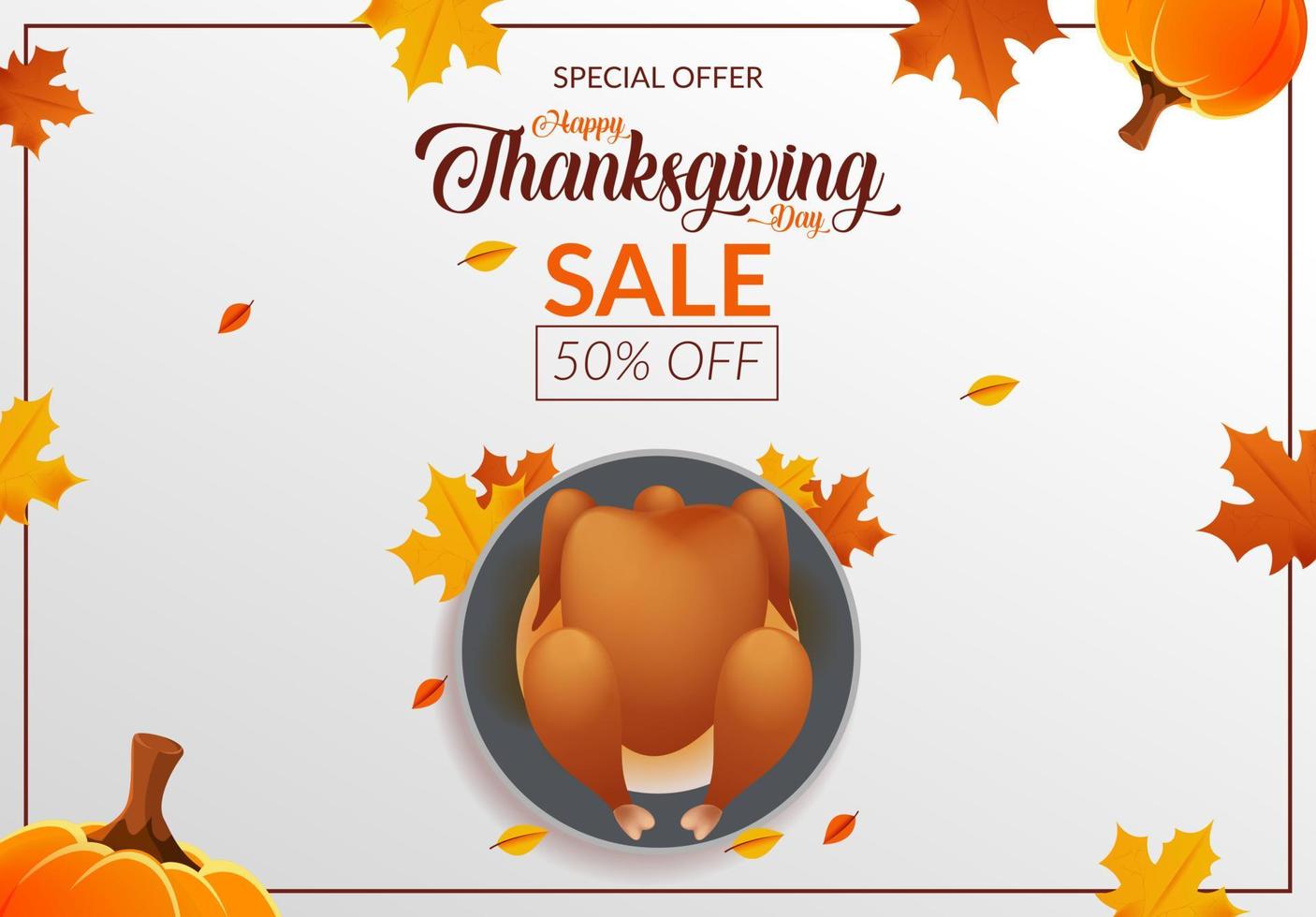 Happy thanksgiving day sale banner vector