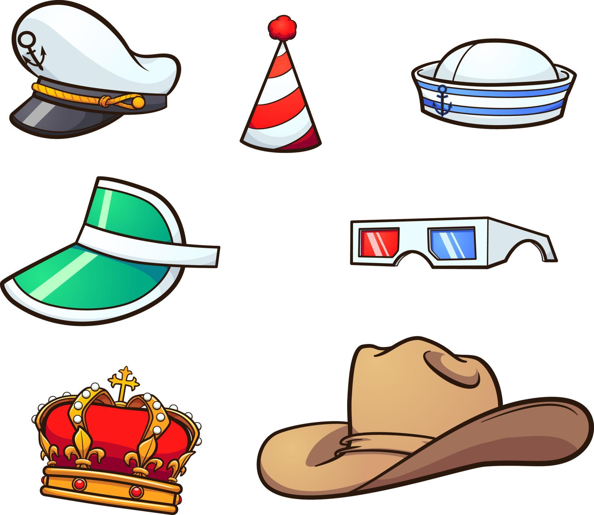 Cartoon assorted hats 4814249 Vector Art at Vecteezy