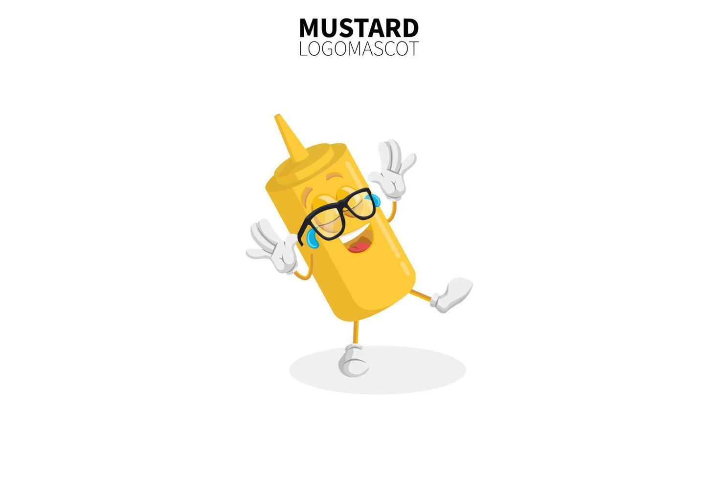 Cartoon mustard mascot, vector illustration of a cute mustard character