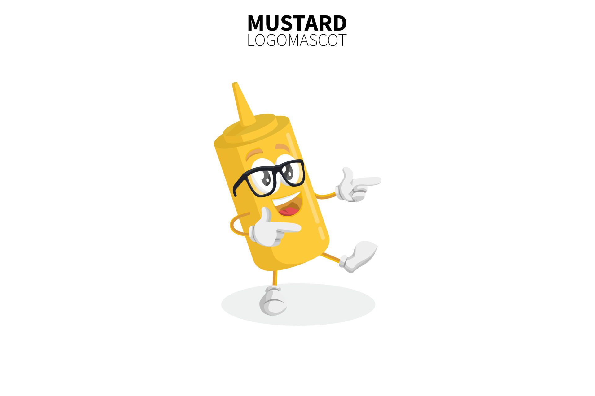 Cartoon mustard mascot, vector illustration of a cute mustard character ...