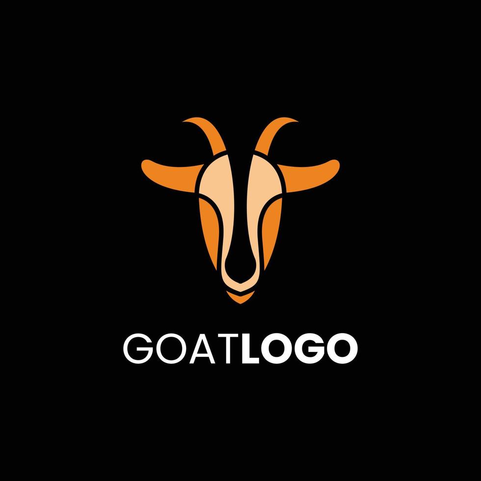 Goat Head Shape Logo with orange color vector