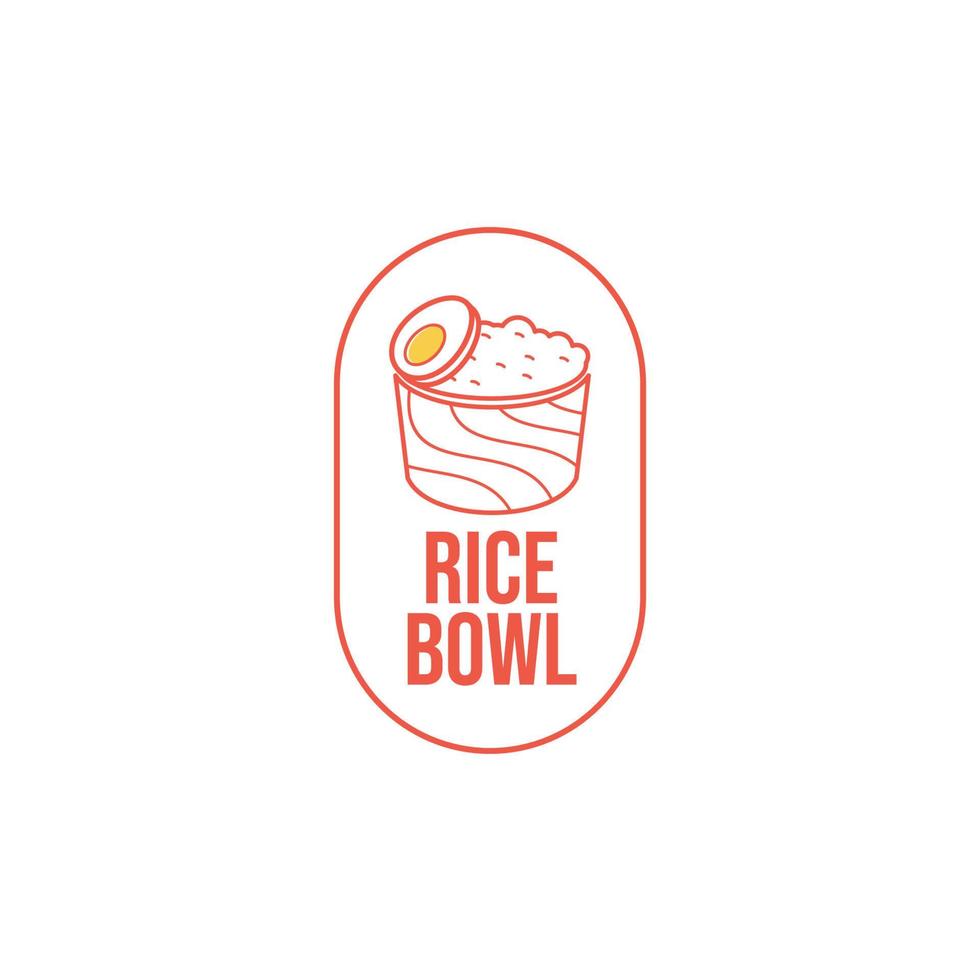 Logo design for rice bowl business. simple and unique line shape suitable for application in various media vector