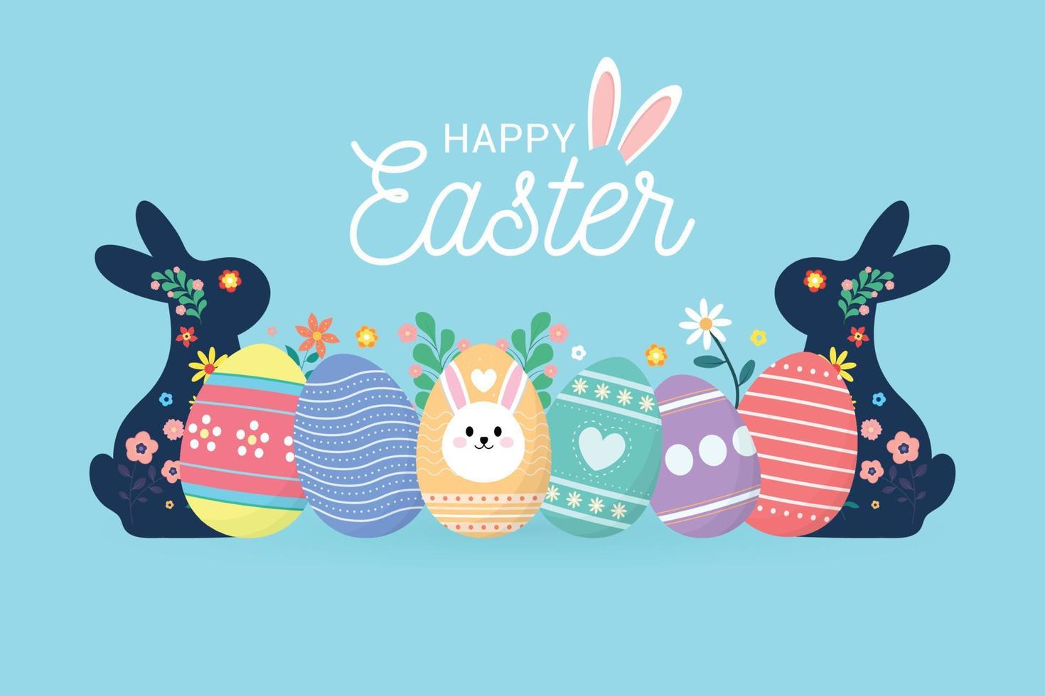 Happy easter day background vector illustration.
