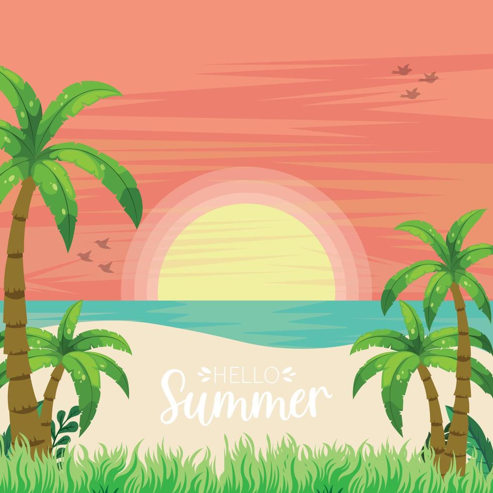 Fondo de vacaciones de verano para historias de redes sociales, plantillas de diseño, ilustración vectorial vector