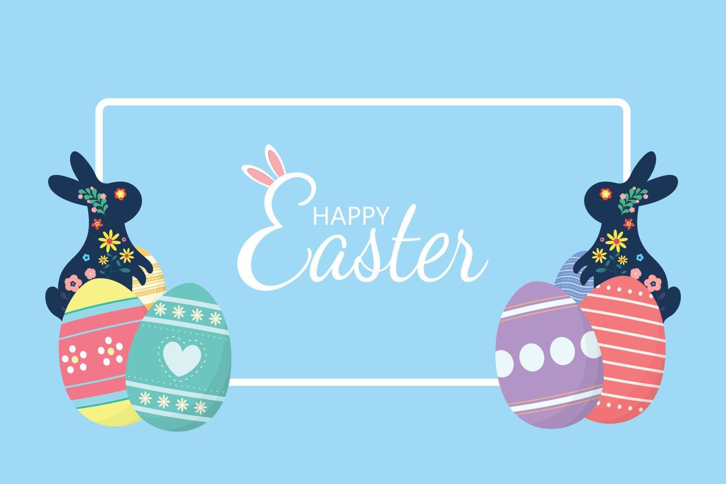 Happy easter day background vector illustration.