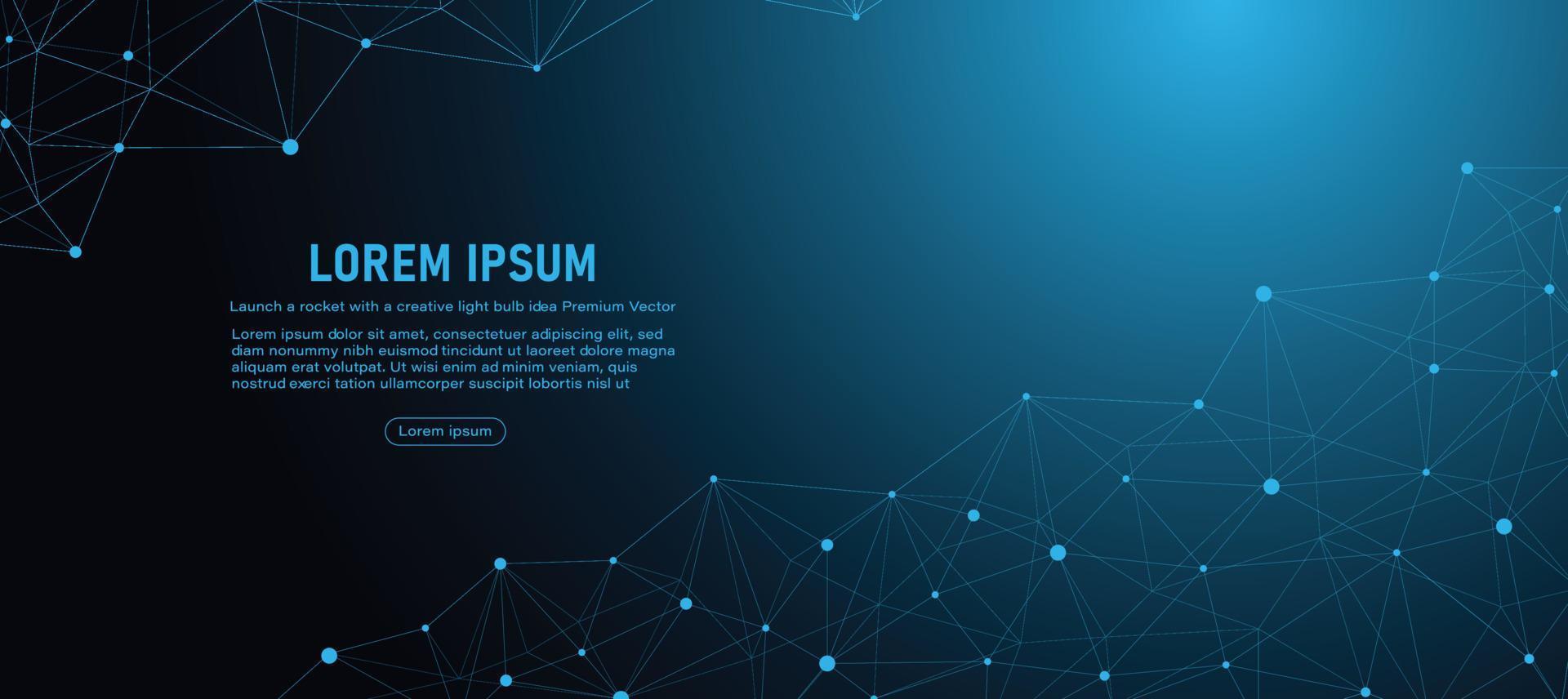 low poly global connection vector banner design with line and dots Abstract geometric digital background