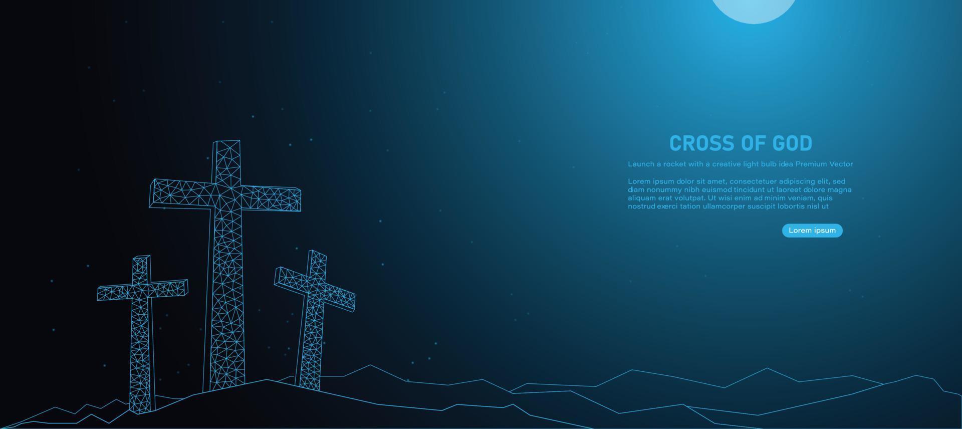 Low poly world connection vector banner design with line and dot three