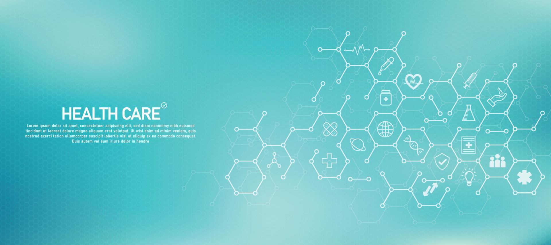 Geometric hexagon background Medical concept with vector icon