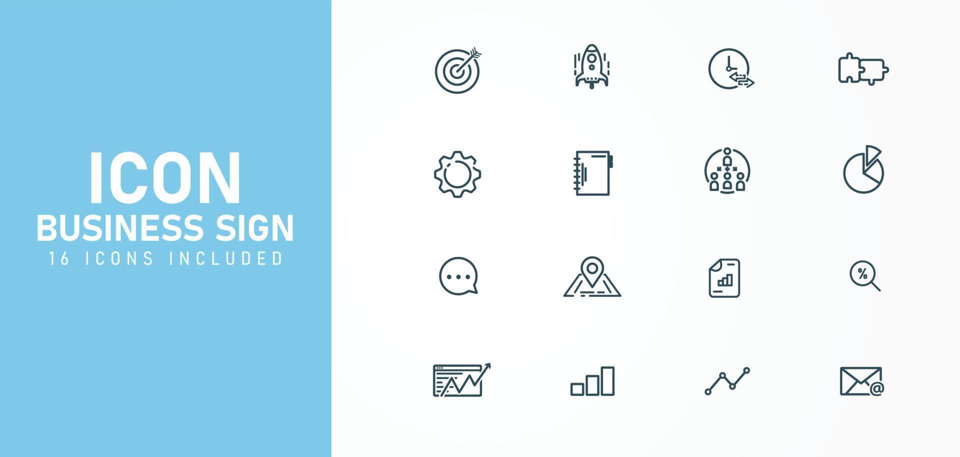 Business Line Icons - It is a business mark. Vector line icon Editable rhythms such as business growth, startup and etc.