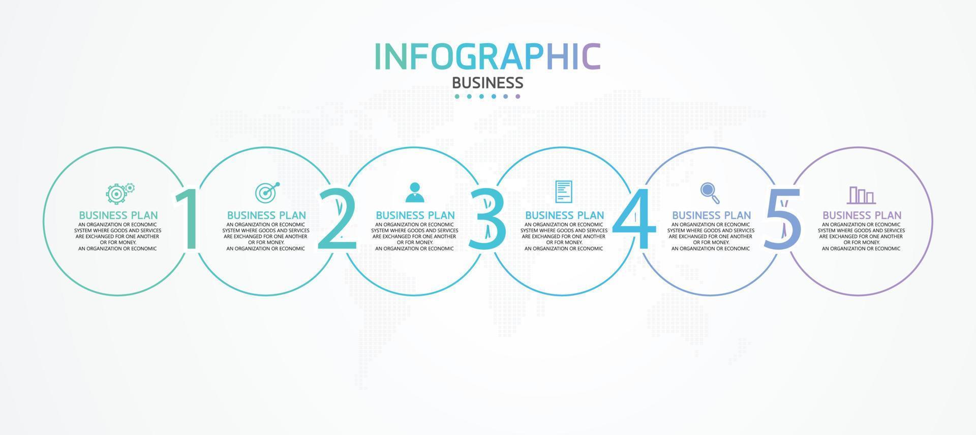 Business infographic template Thin line design, pointing arrow with icon and 5 options vector
