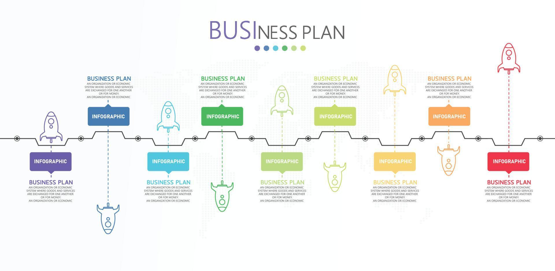 Infographic with 9 elements project plan start step design template flat infographic vector illustration for presentation progress bar report.