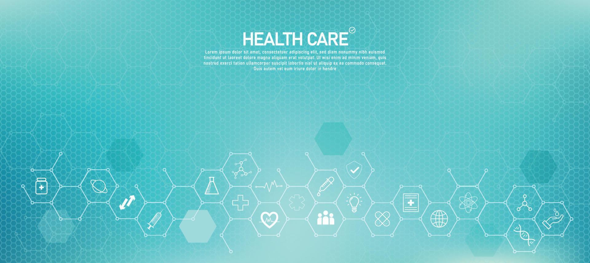 Geometric hexagon background Medical concept with vector icon