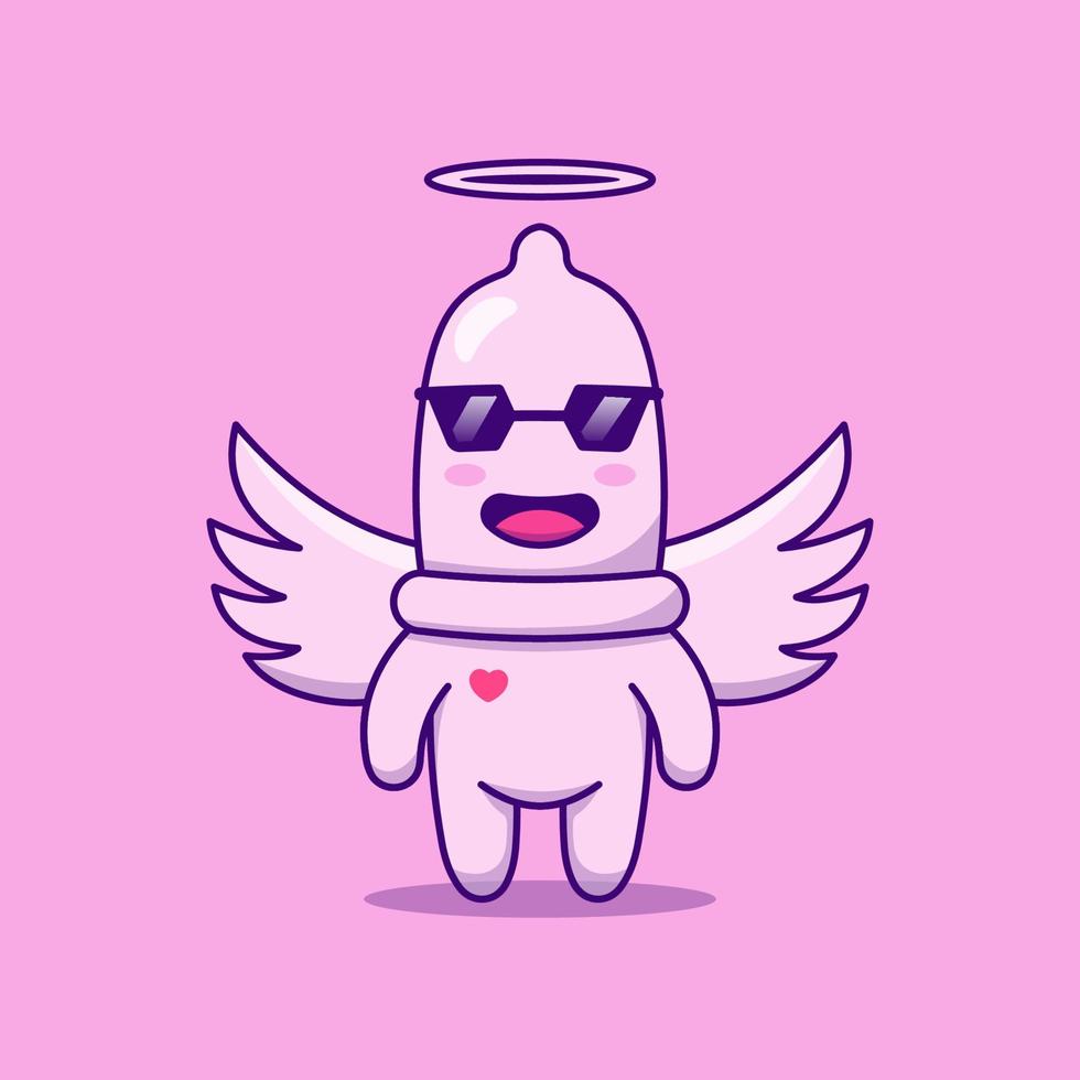 Cute and happy condom character vector