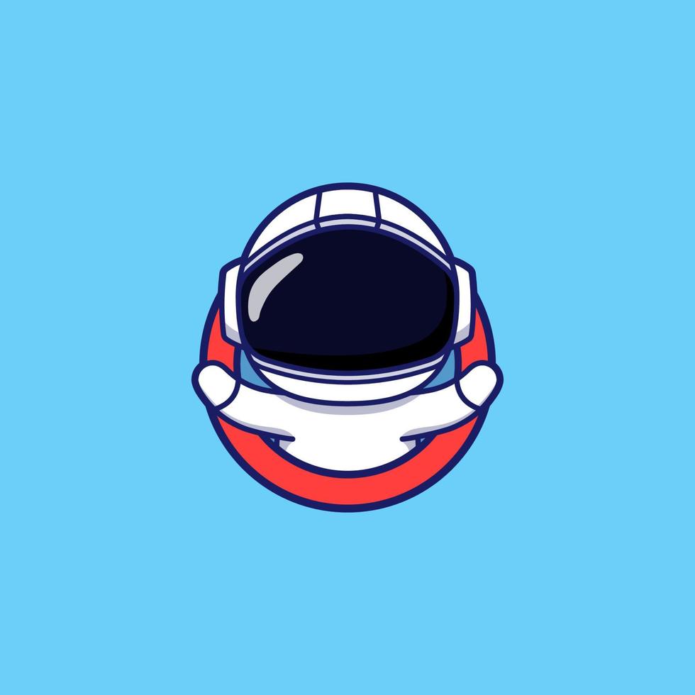 Cute astronaut logo isolated on blue vector