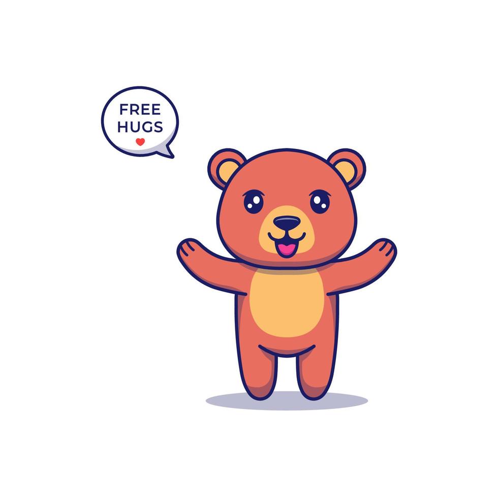 Cute bear offering free hug vector