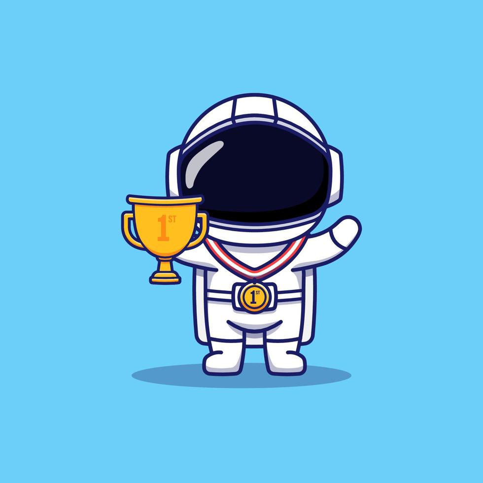 Cute astronaut got the first prize vector