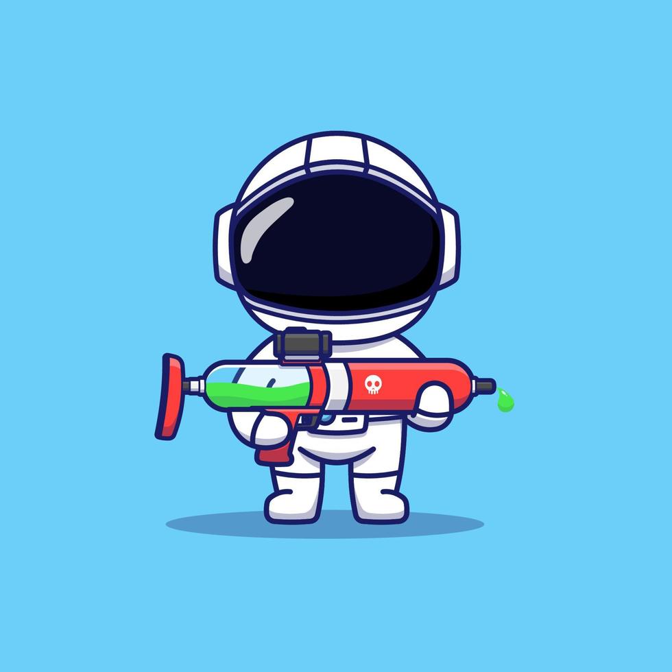 lindo astronauta con arma grande vector