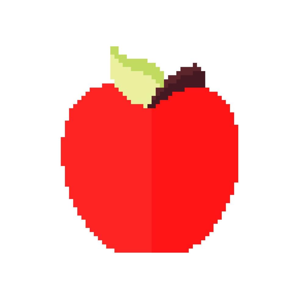 Ilustración de fruta de manzana con tema de píxeles vector