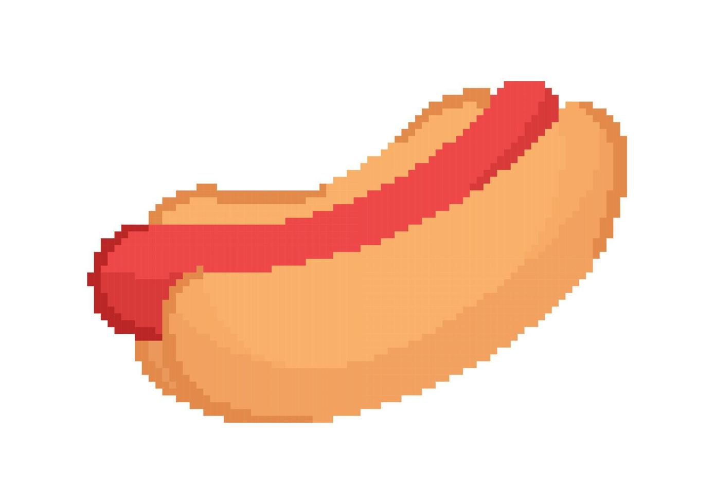 hot dog illustration on pixel theme vector