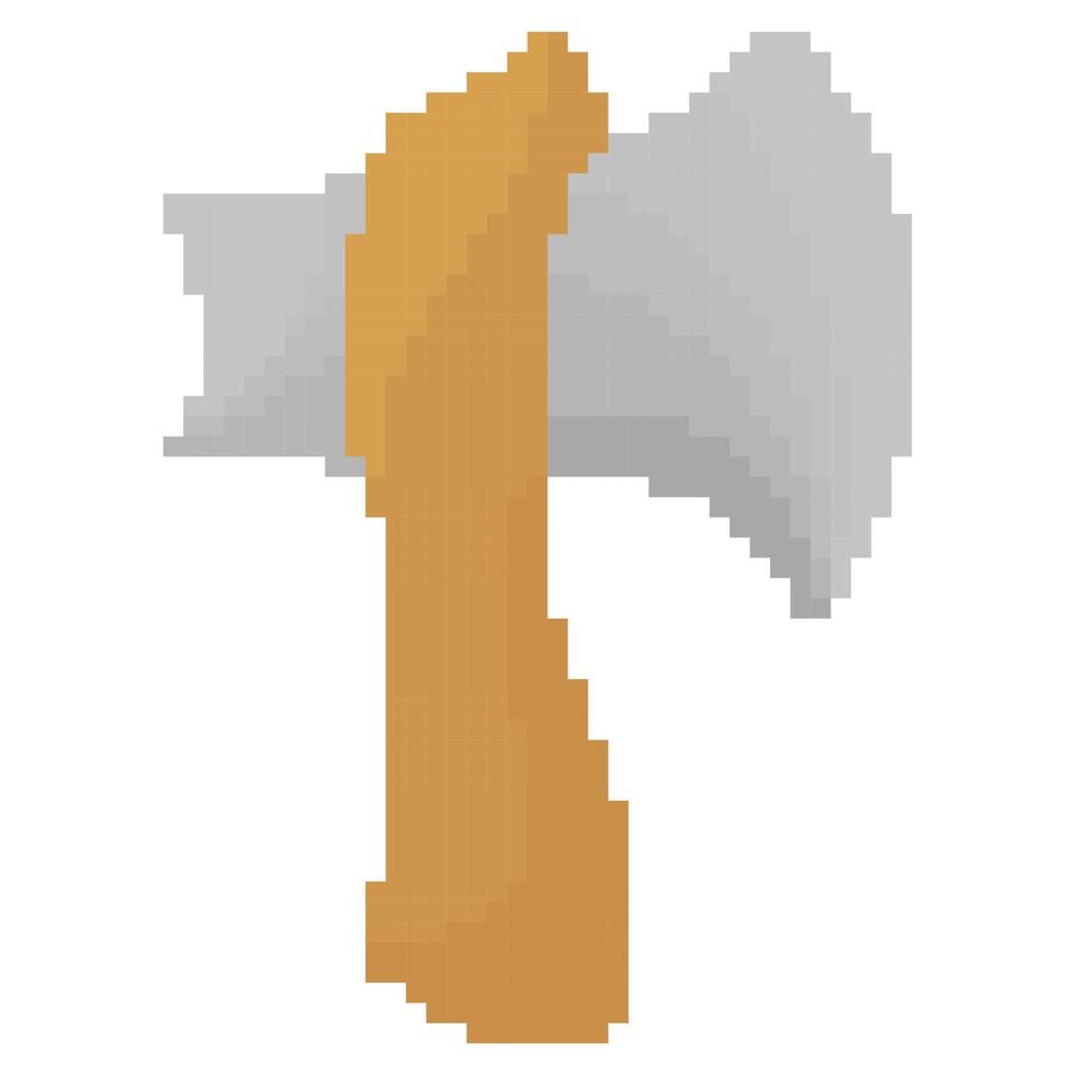 illustration of an ax with pixel theme 4 vector