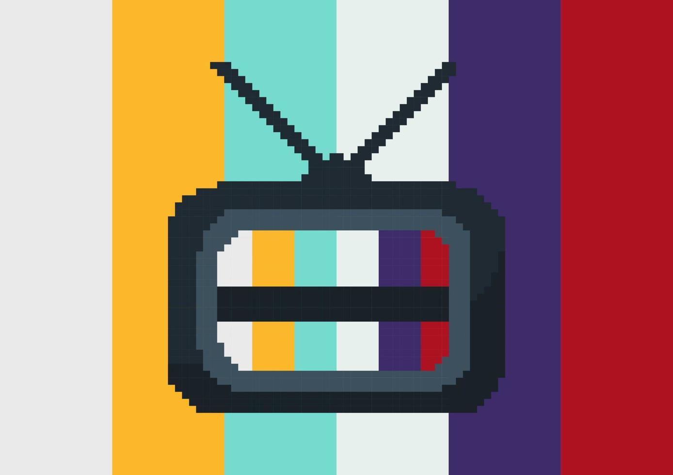 no signal tv with pixel theme vector