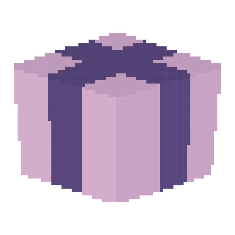 ilustración de caja de regalo con tema de píxeles vector