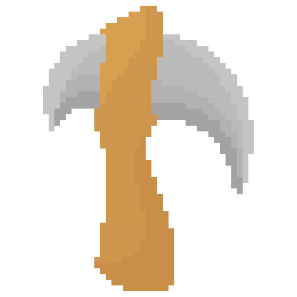 illustration of an ax with pixel theme vector