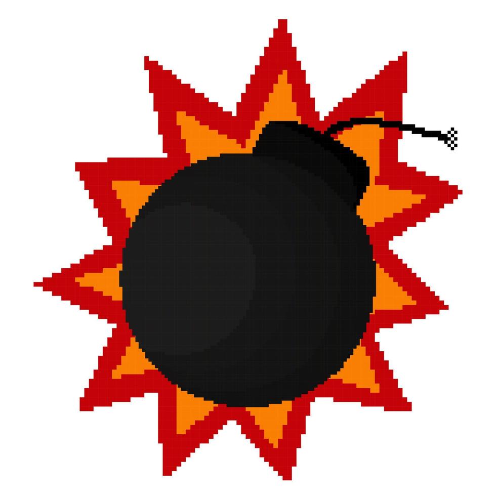 bomb illustration with pixel theme 2 vector