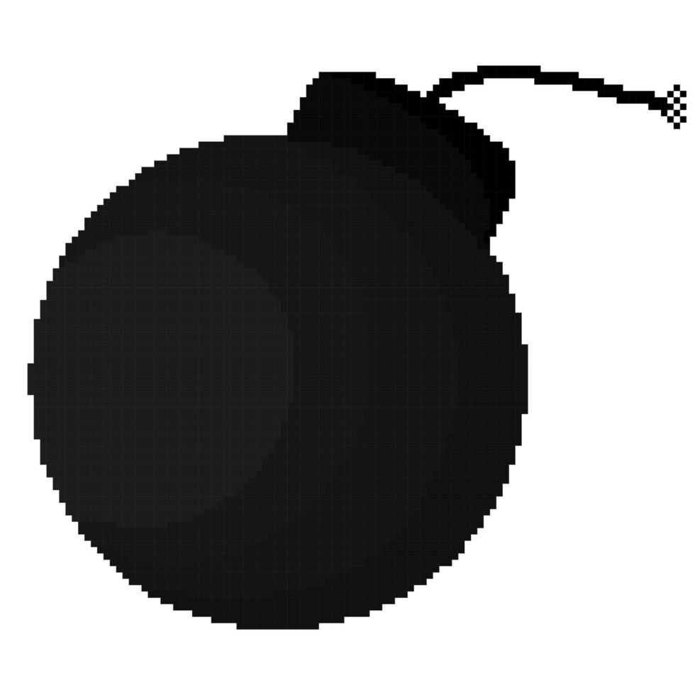 bomb illustration with pixel theme vector
