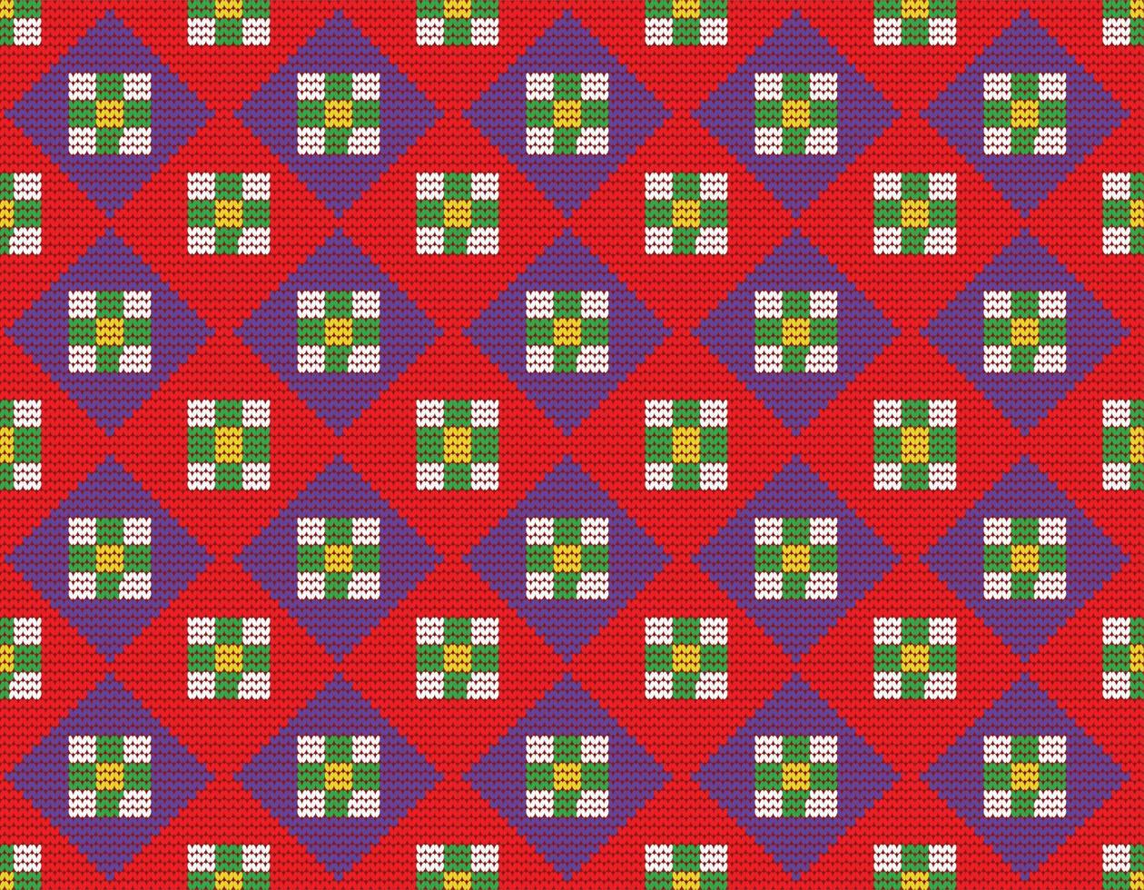 Seamless knitting pattern vector