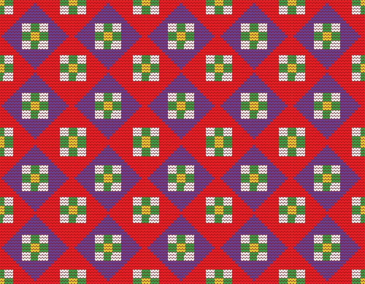 Seamless knitting pattern vector