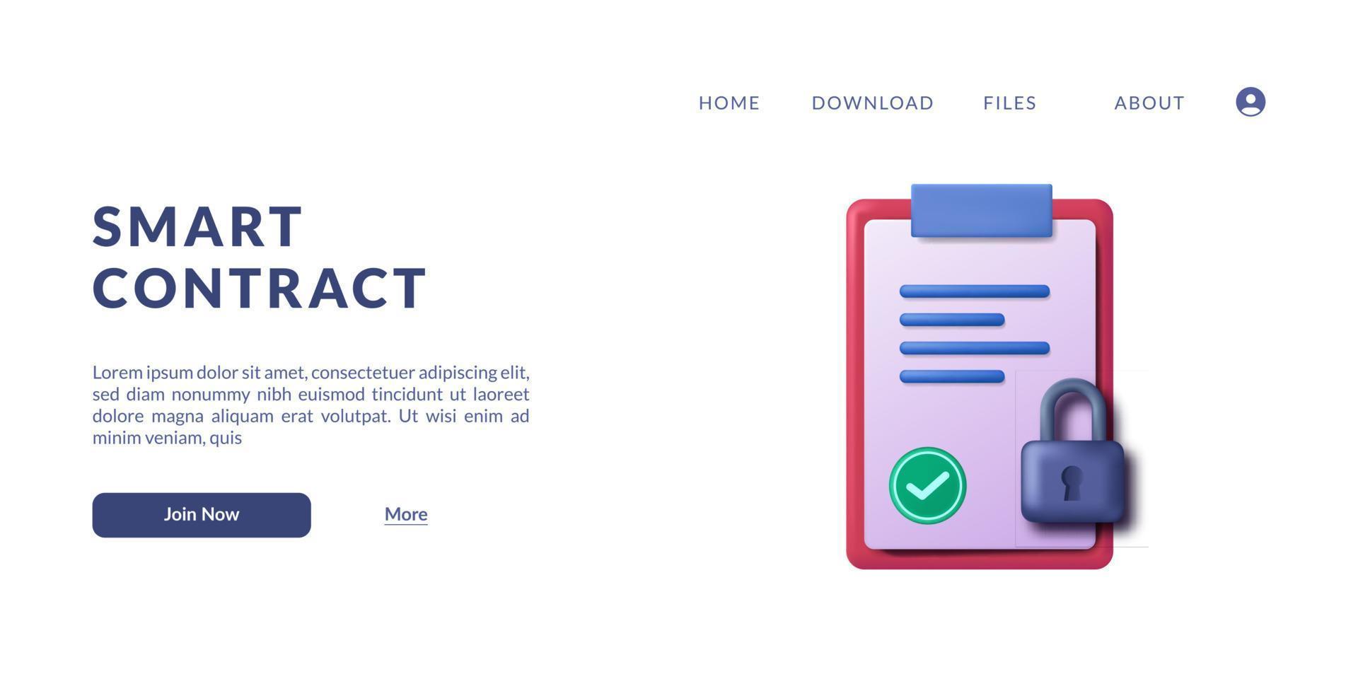 Smart Contract clipboard report data network connection verify illustration concept vector