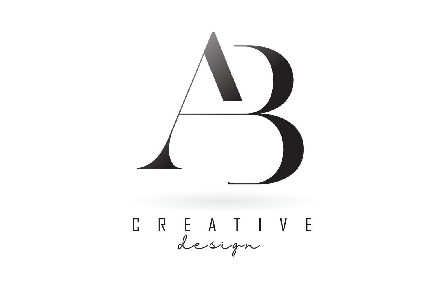 ab ab letter design logo concepto de logotipo con fuente serif y estilo elegante ilustración vectorial. vector