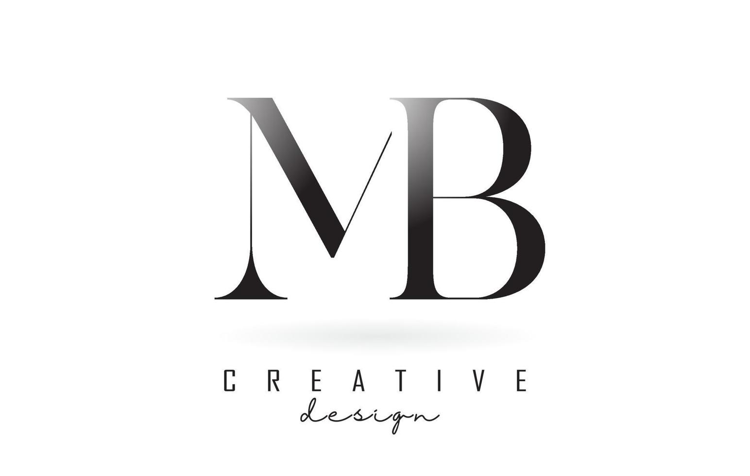 MB m b letter design logo logotype concept with serif font and elegant style vector illustration.