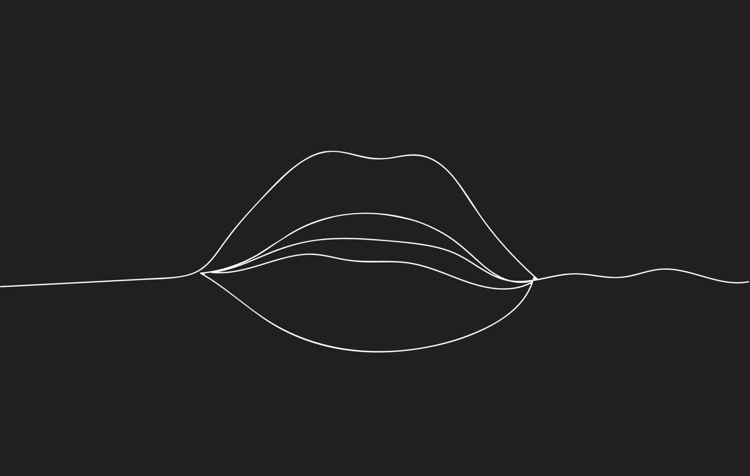 Continuous line drawing of beautiful Woman lips logo vector