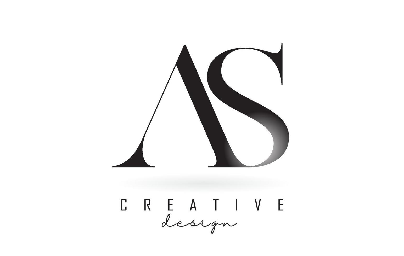 AS a s letter design logo logotype concept with serif font and elegant style vector illustration.