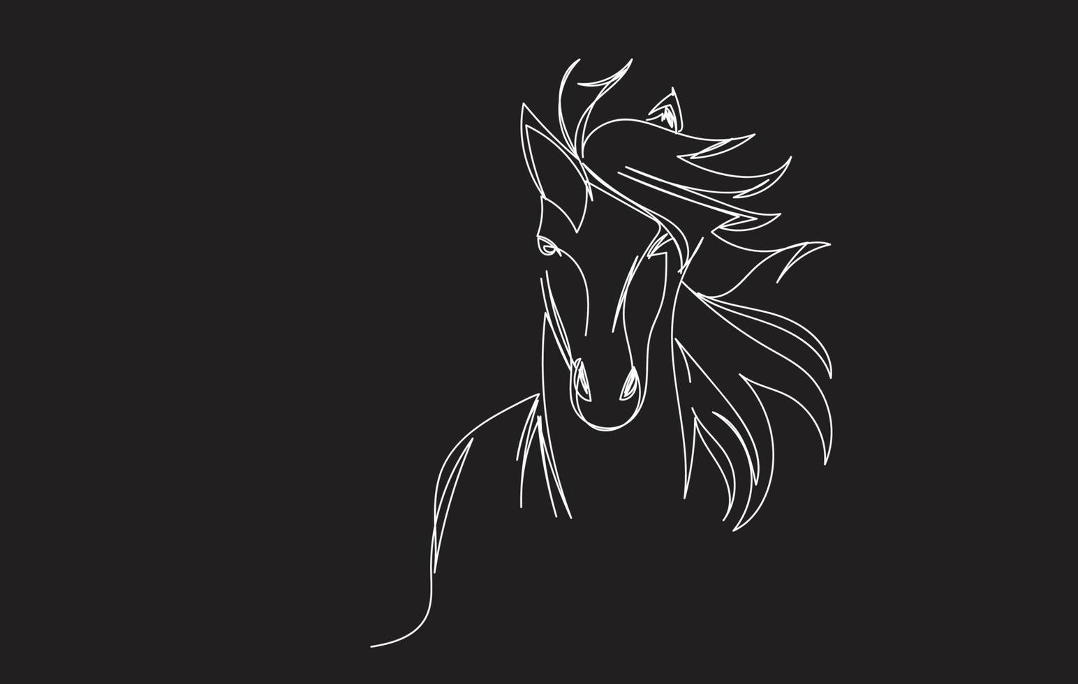 Horse head design line art. vector