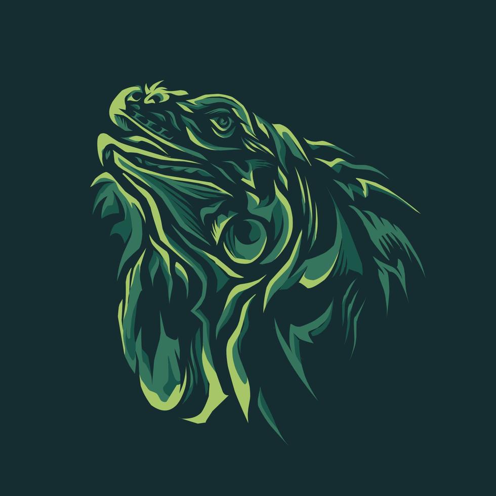 iguana head illustration vector