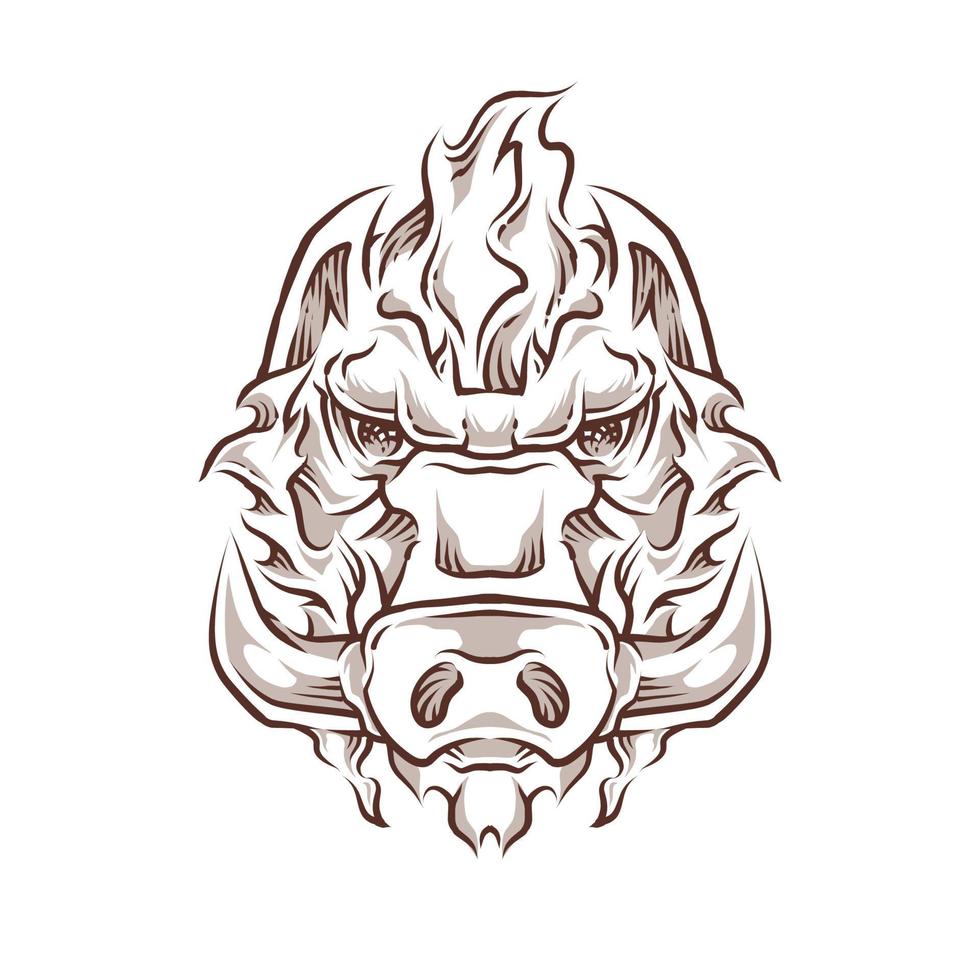 boar head illustration vector